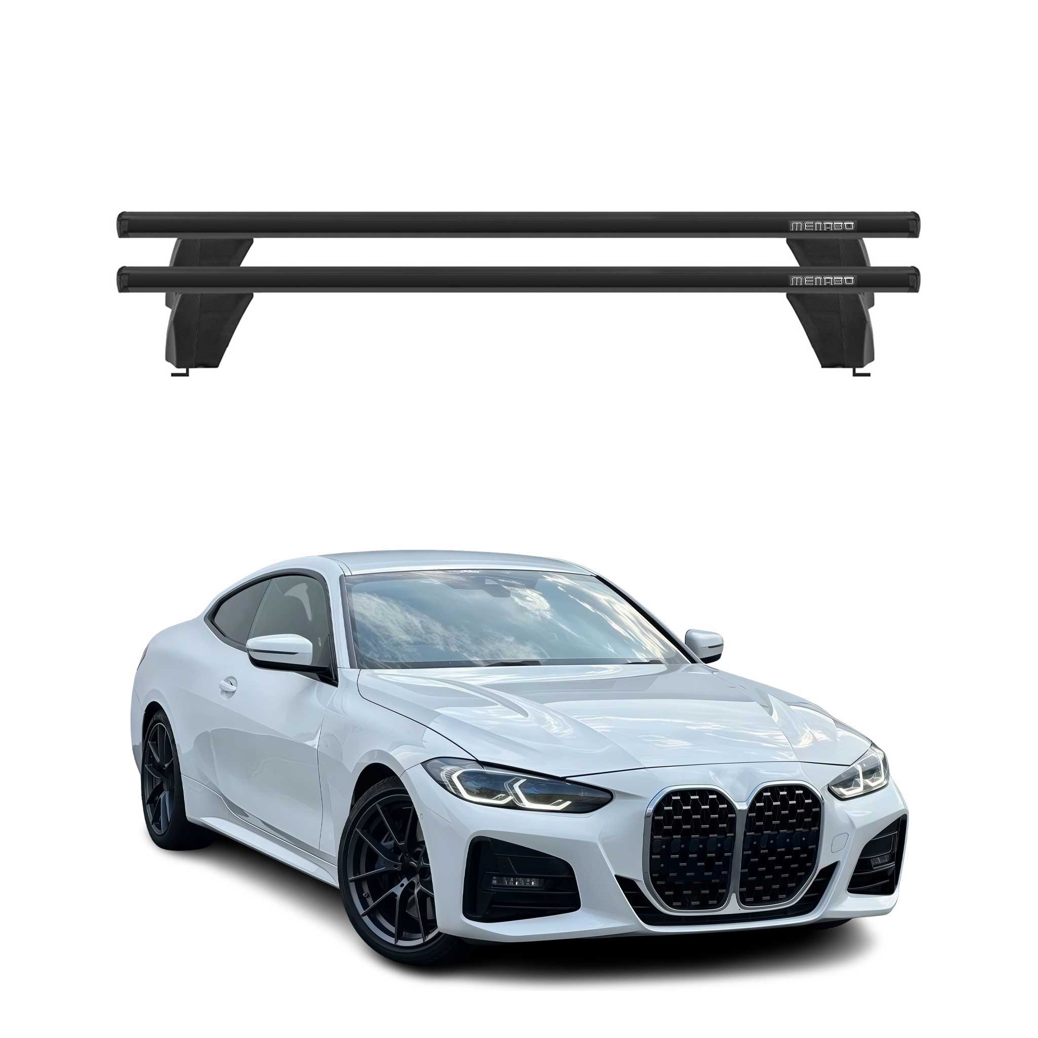 2021-2026 BMW 4 Series G22 Coupe Roof Rack Cross Bars Black