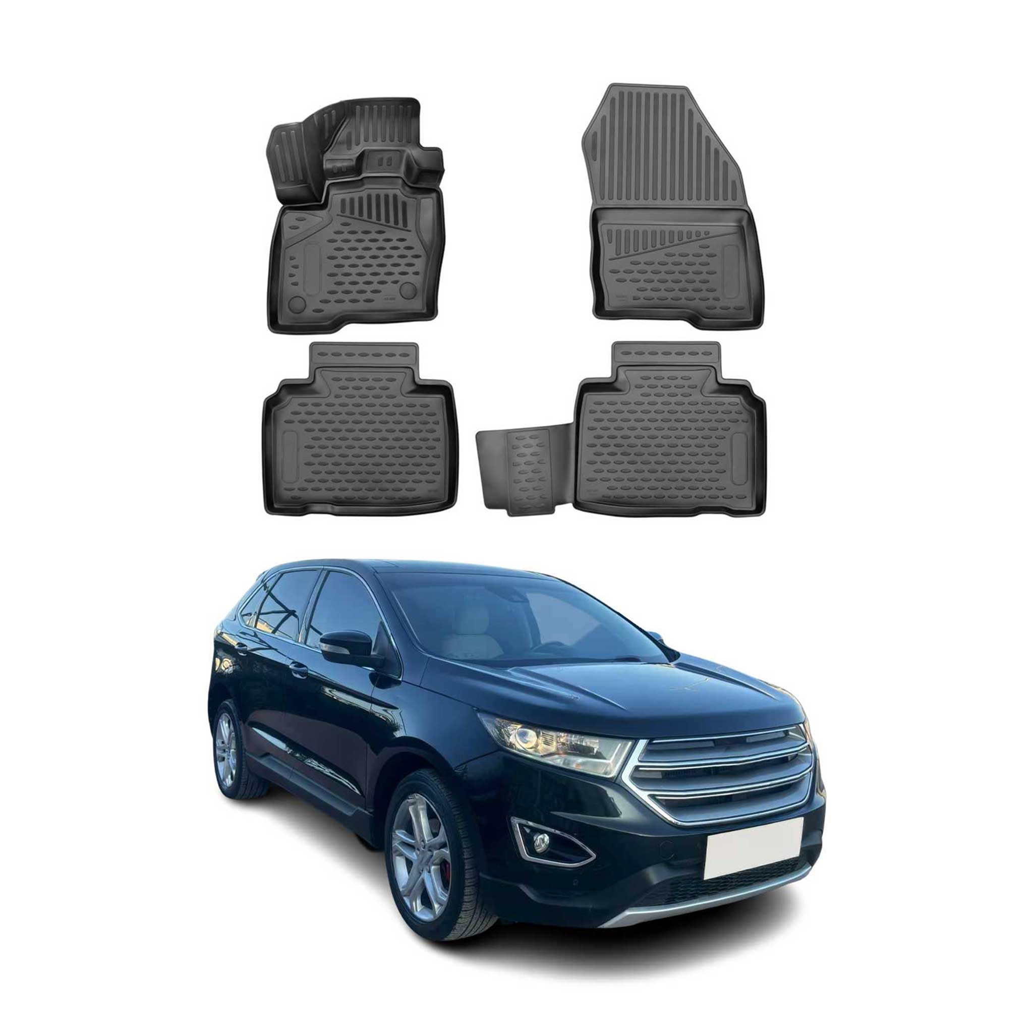 2015-2019 Ford Edge Floor Mats Liners Full Set All Weather Black