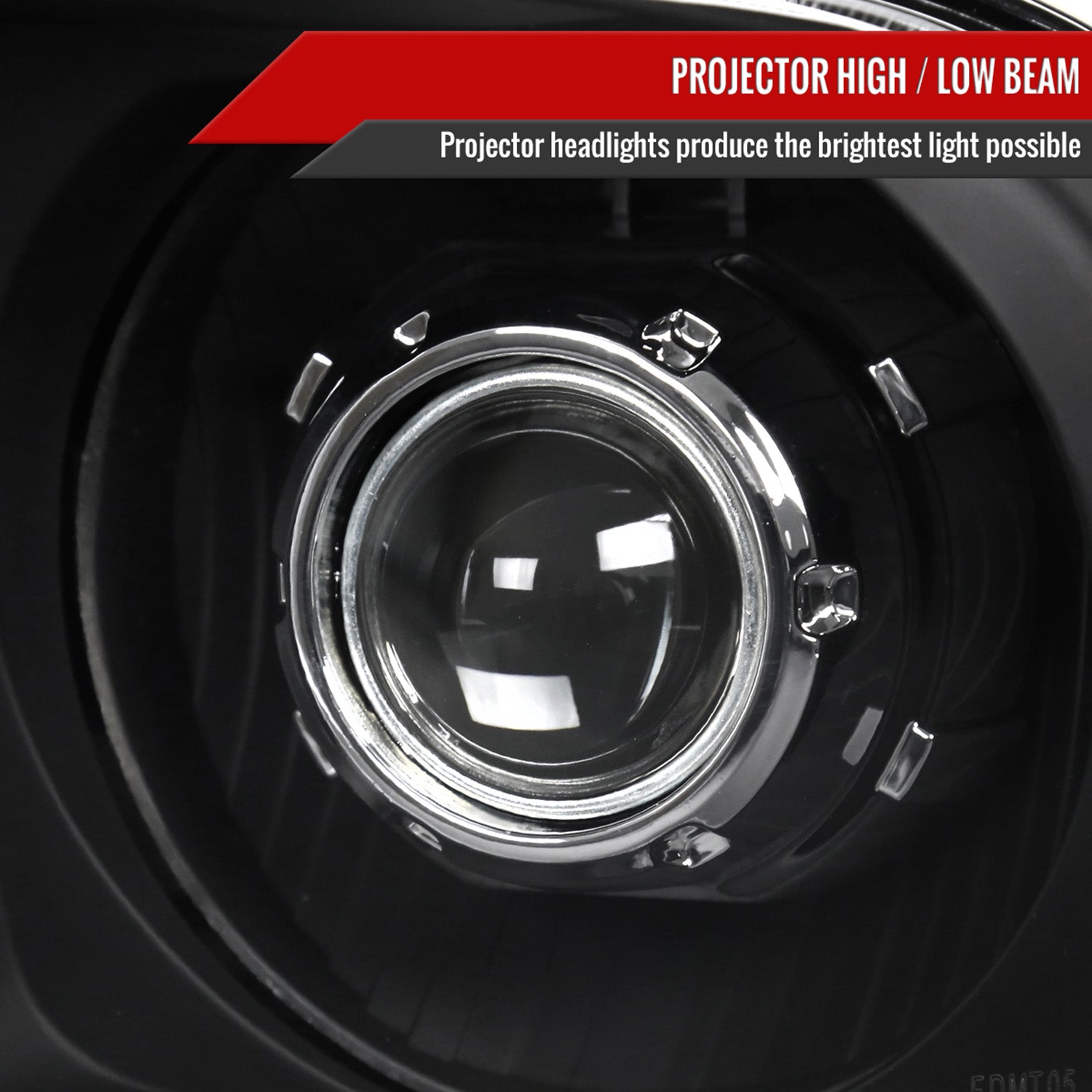 2005-2009 Ford Mustang H1 Projector Headlights Matte Black/Clear Lens