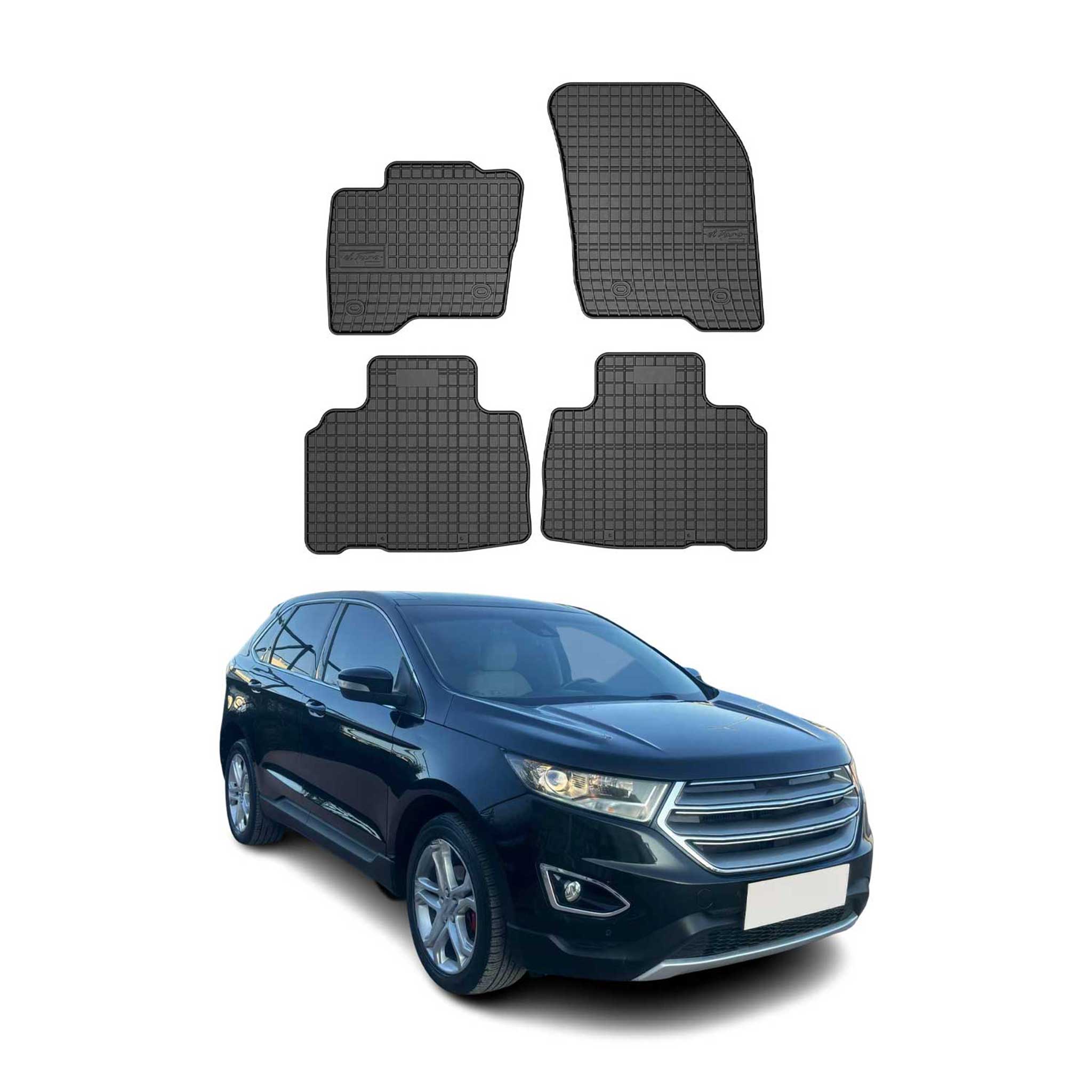 2015-2024 Ford Edge Floor Mats Liners Full Set All Weather Rubber Black