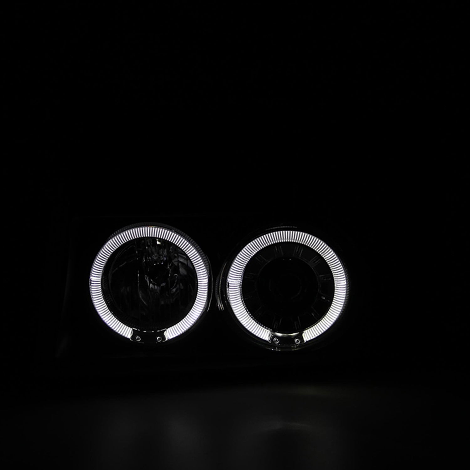 1992-1996 Ford F-150 F-250 F-350 Bronco Dual Halo Projector Headlights Black