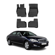 2007-2013 Mercedes S Class W221 SWB Premium Floor Mats Liners Full Set All Weather Heavy Duty Black