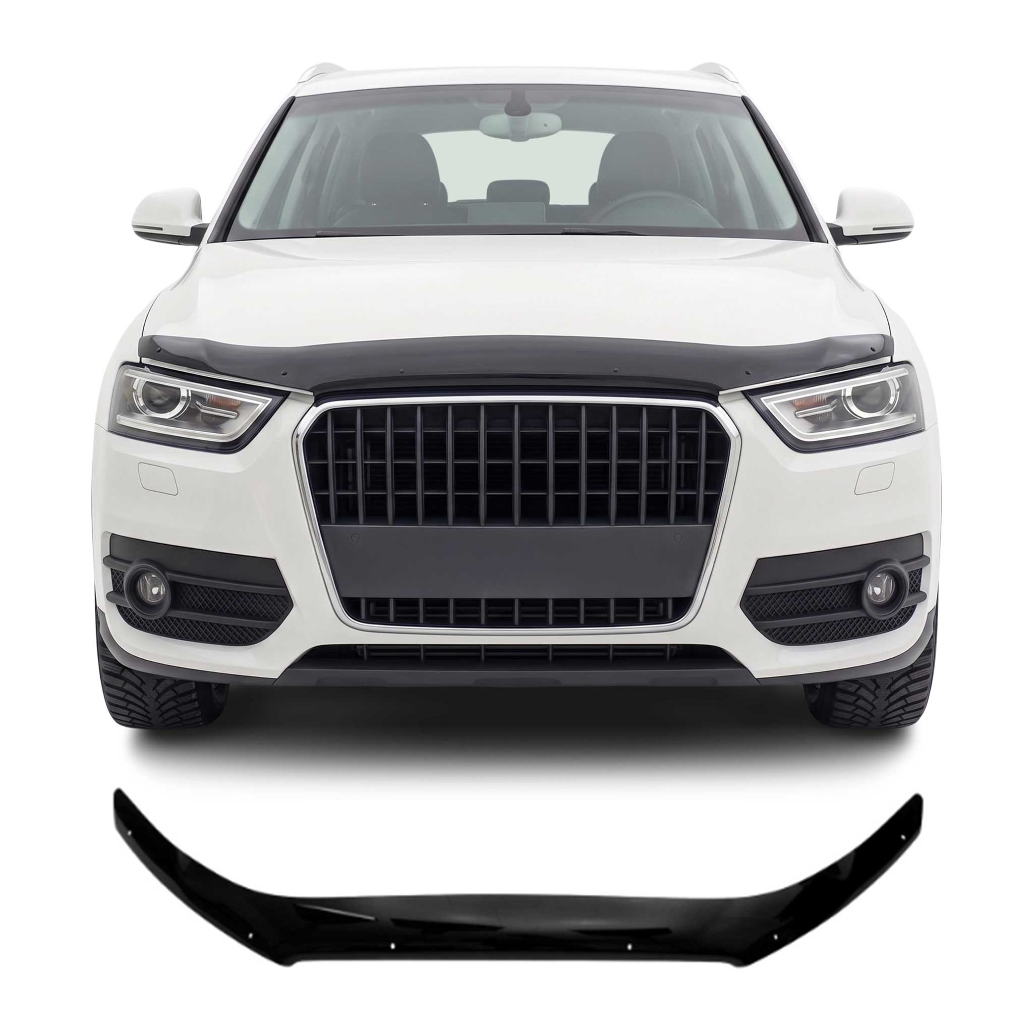 2013-2018 Audi Q3 (8U) Front Bug Shield Hood Deflector 1 Pc Smoke