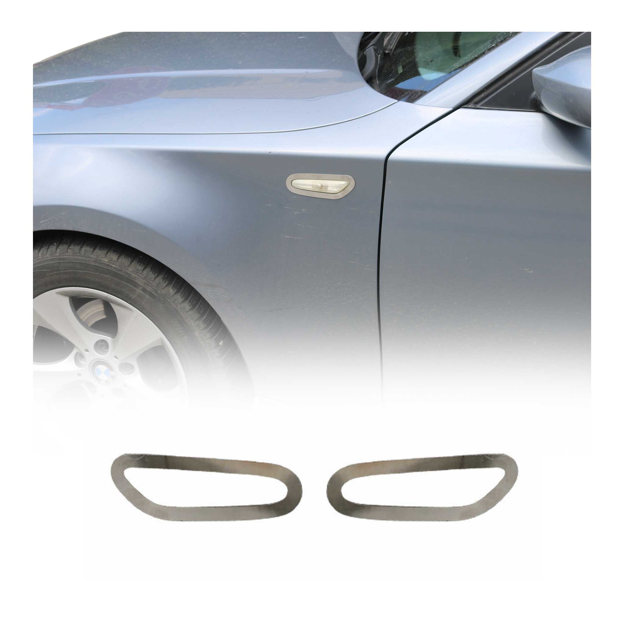 2013-2015 BMW X1 E84 Side Indicator Signal Trim Cover Stainless Steel 2Pcs