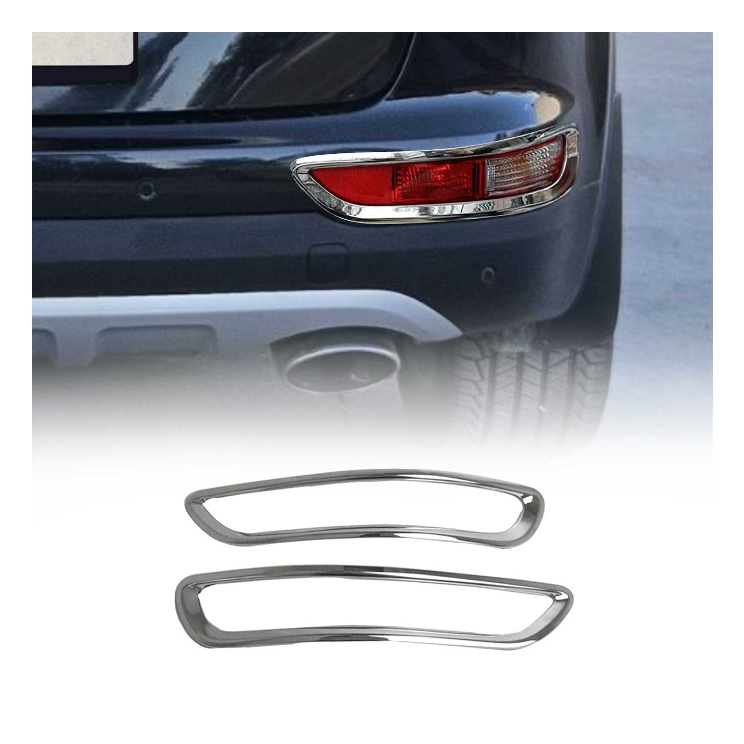 2017-2019 Kia Sportage Fog Light Lamp Bezel Cover Silver 2 Pcs