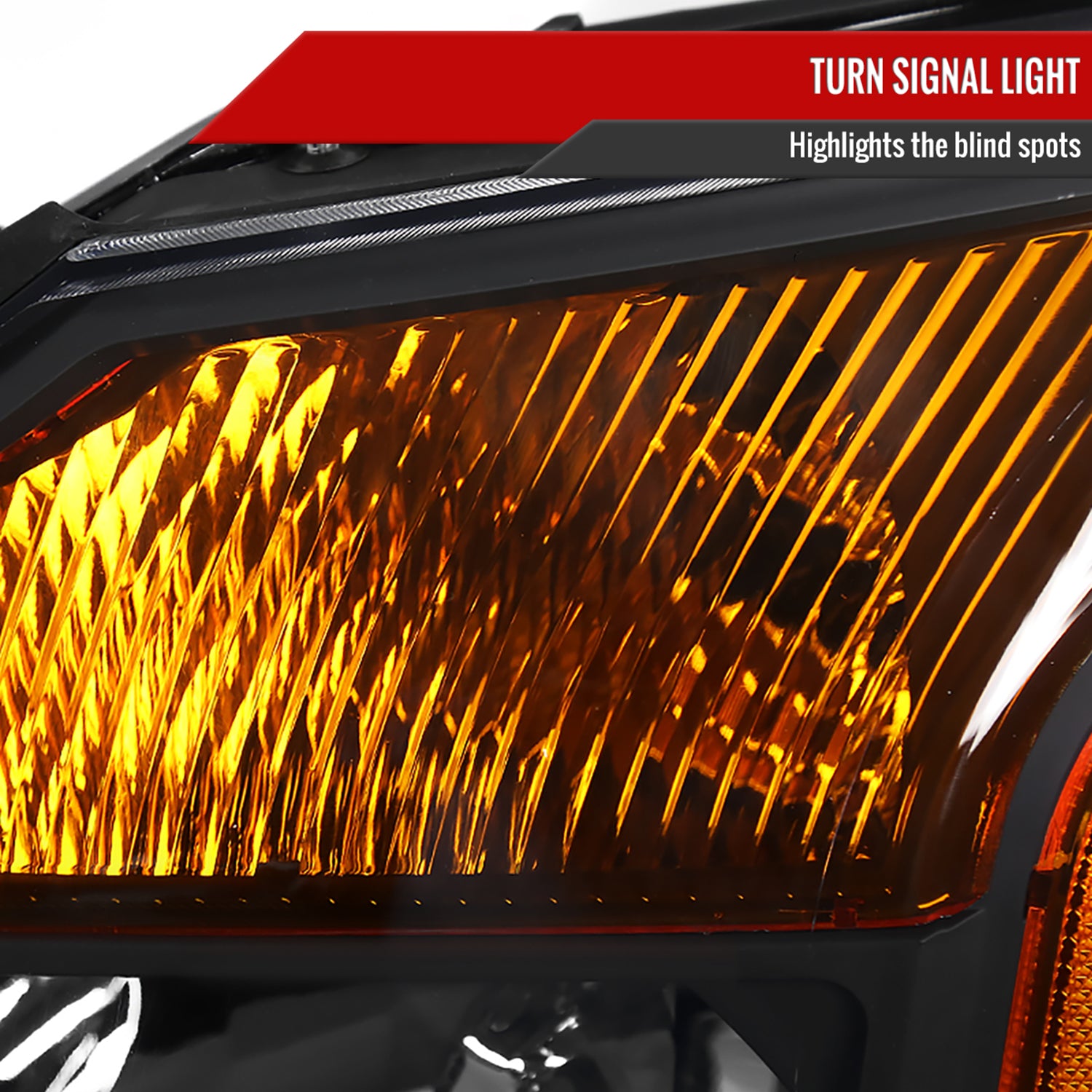 2004-2015 Nissan Titan/ 04-2007 Armada Factory Headlights Amber Reflectors Black