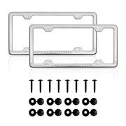 WASHINGTON Stainless Steel Chrome License Plate Frame Set