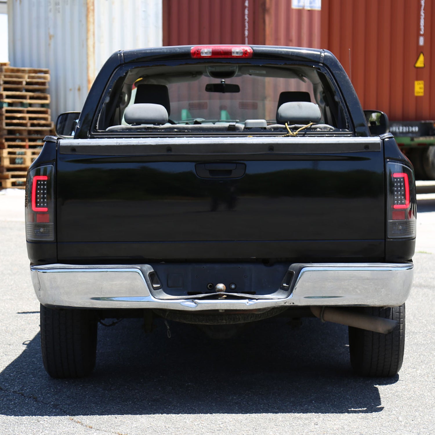 2002-2006 Dodge RAM 1500 2500 3500 LED Tail Lights -G2 Jet Black/Clear Lens