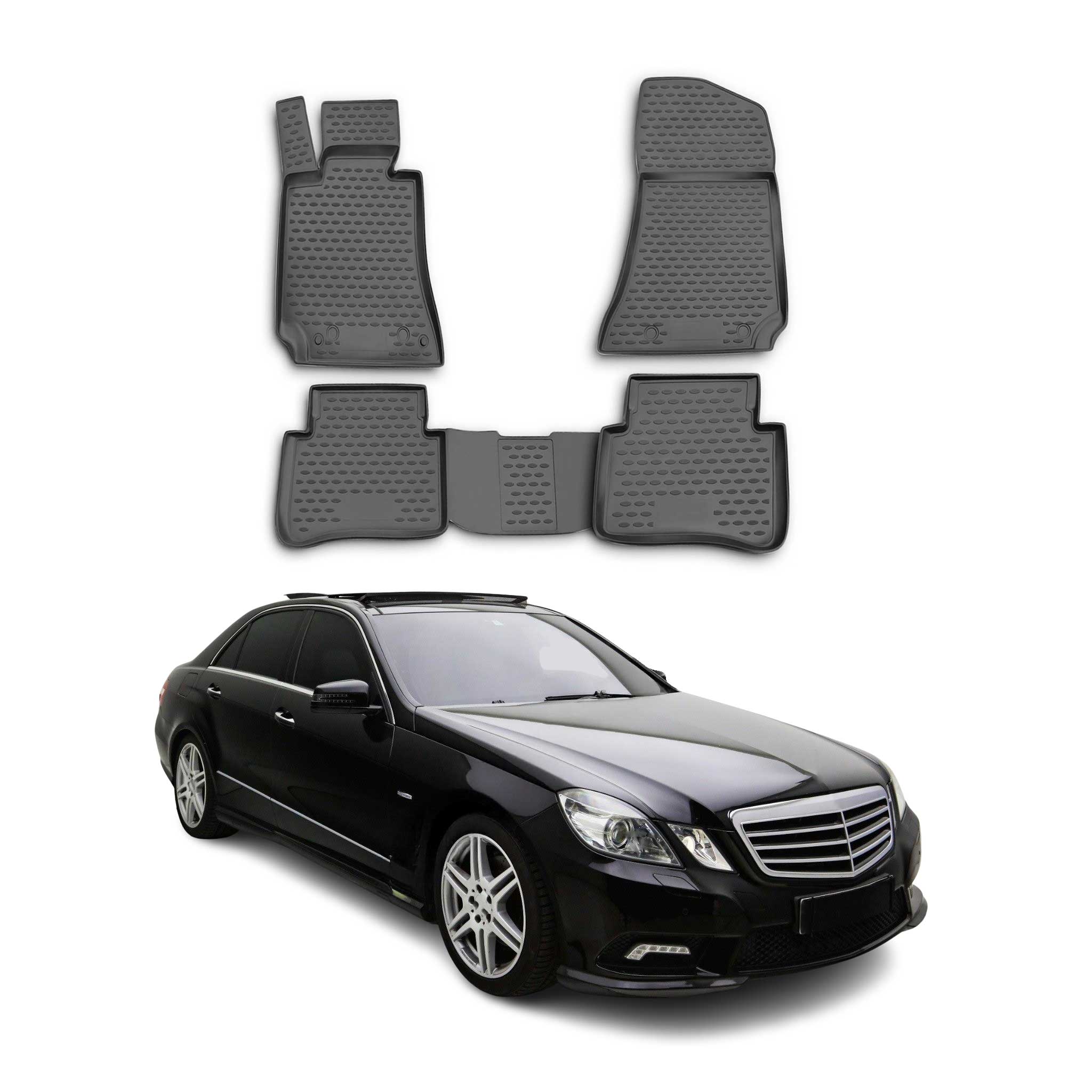 2010-2013 Mercedes E Class W212 Sedan Floor Mats Liners Full Set All Weather Black