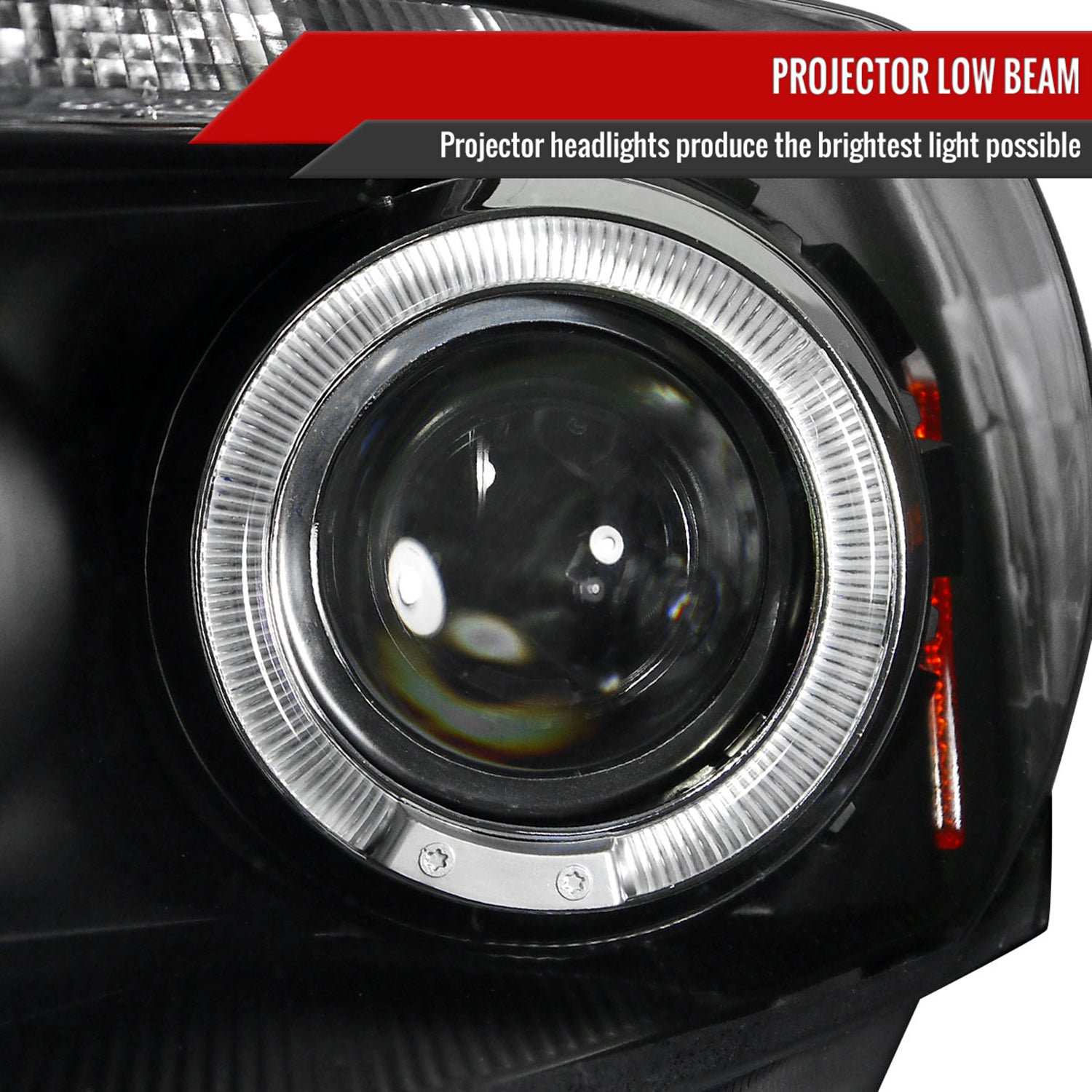 2008-2012 Honda Accord Sedan Single Halo Headlights LED Light&LED Signal Black