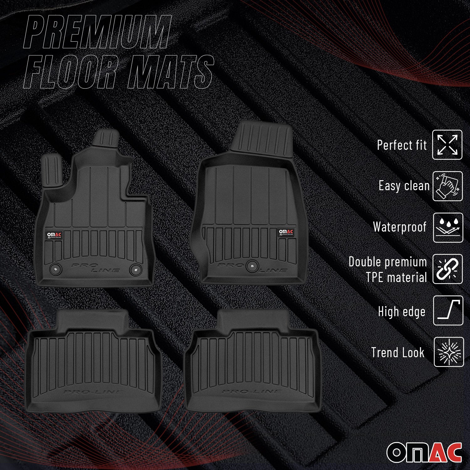 2020-2025 Ford Explorer Premium Floor Mats Liners Full Set All Weather Heavy Duty