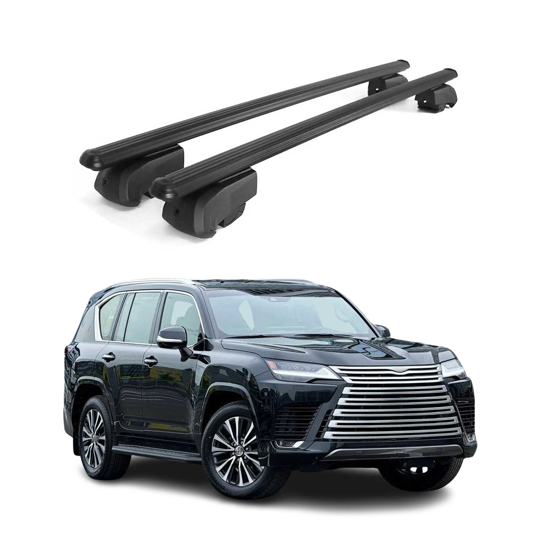 2022-2025 Lexus LX 600 Roof Rack Cross Bars Luggage Carrier Alu Black 2x
