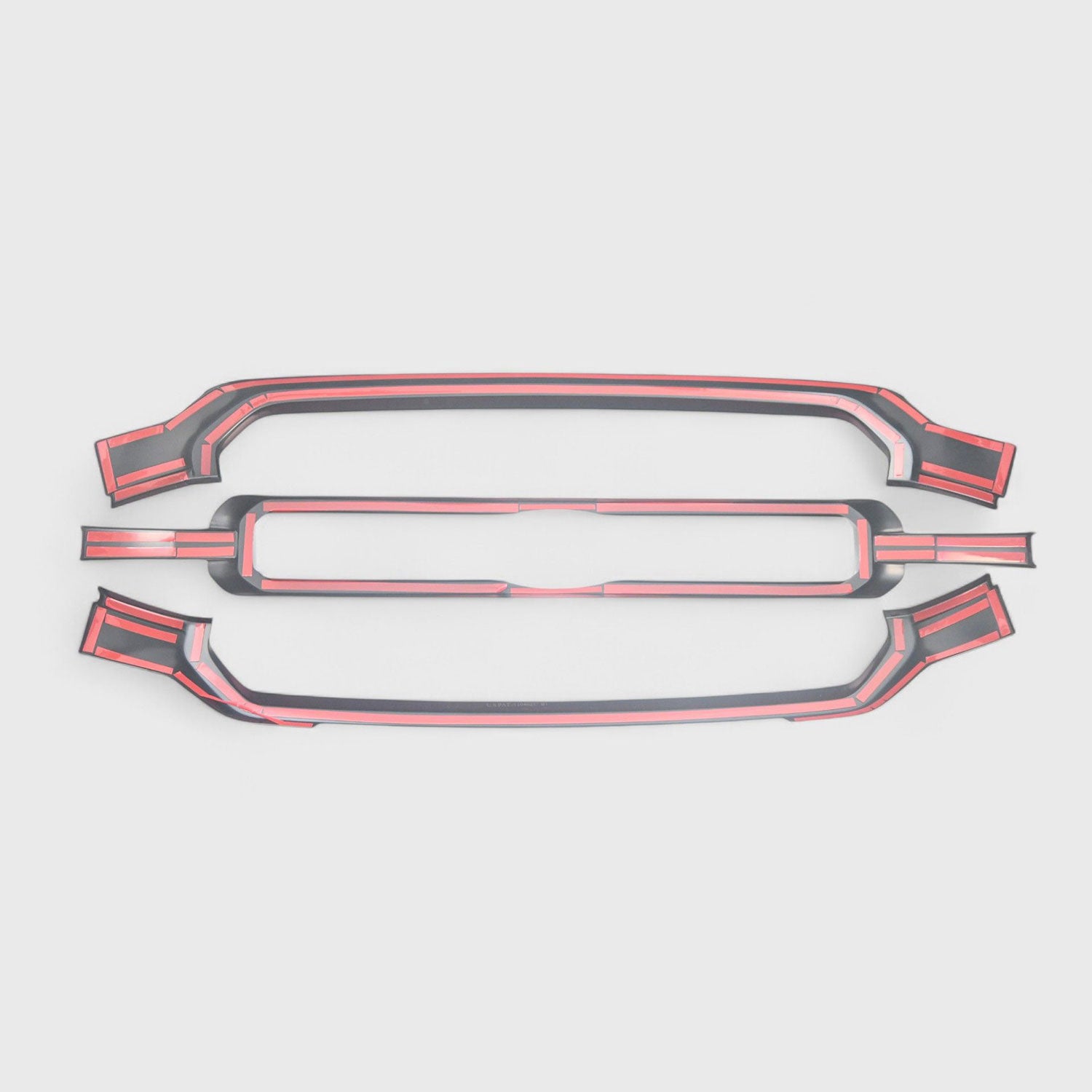 2021-2023 Ford F-150 Grille Overlay Gloss Black 3Pcs ABS Plastic