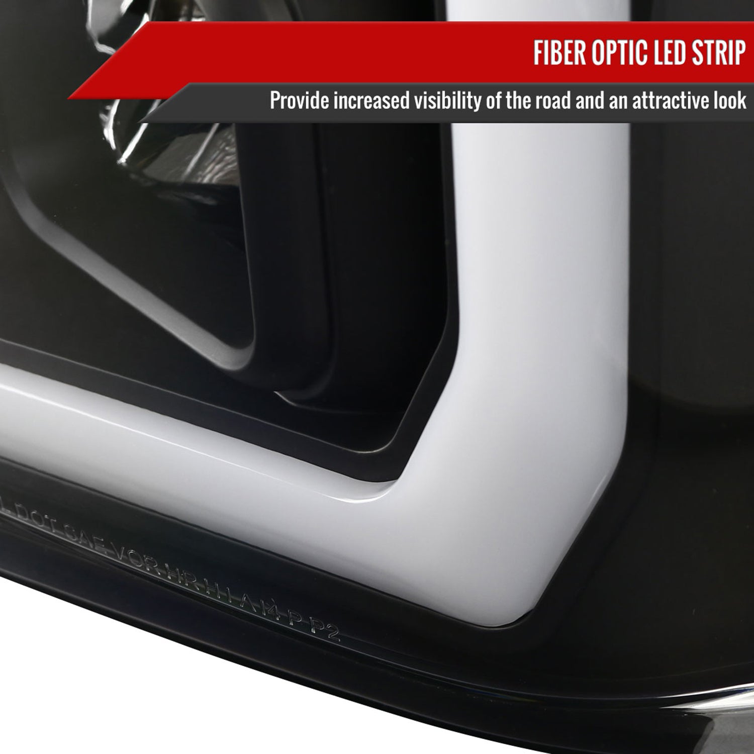 2008-2010 Ford F-250 F350 F-450 LED C-Bar Projector Headlight Matt Black/Clear