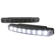 Universal 4W 8 LED 6000K Daytime Running Lights Matte Black Housing/Clear Lens
