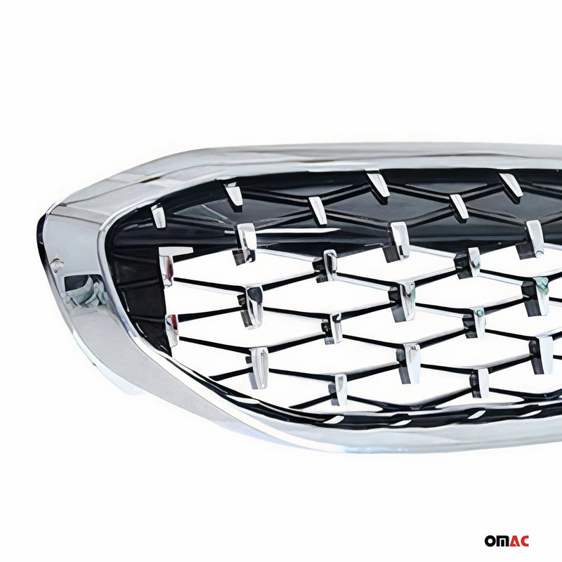 2019-2024 BMW 3 Series G20 Sedan Front Kidney Grille Glossy Black & Silvery Meteor