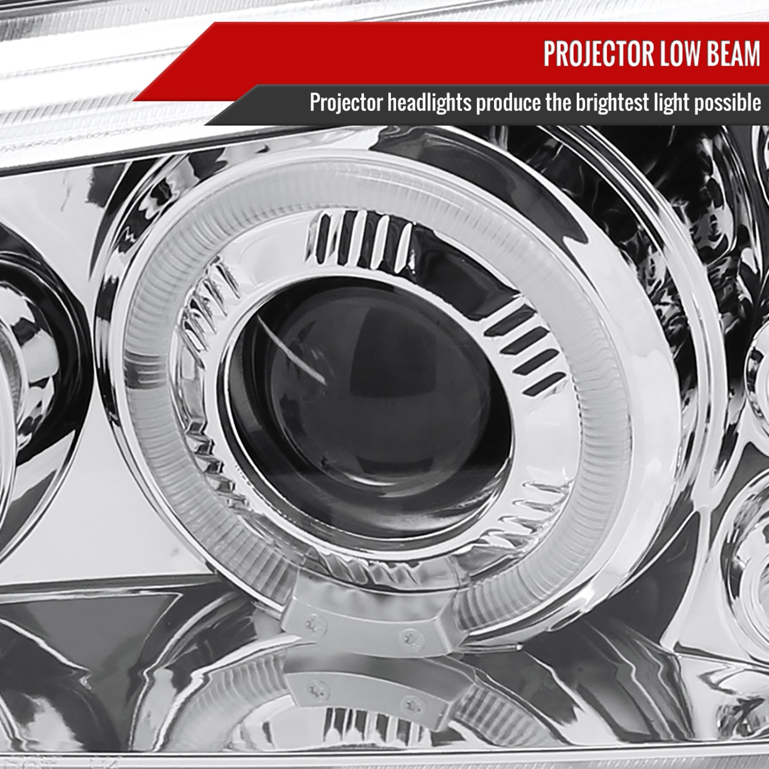 2002-2006 Chevy Avalanche/ 03-2007 Silverado Dual Halo Headlights Chrome