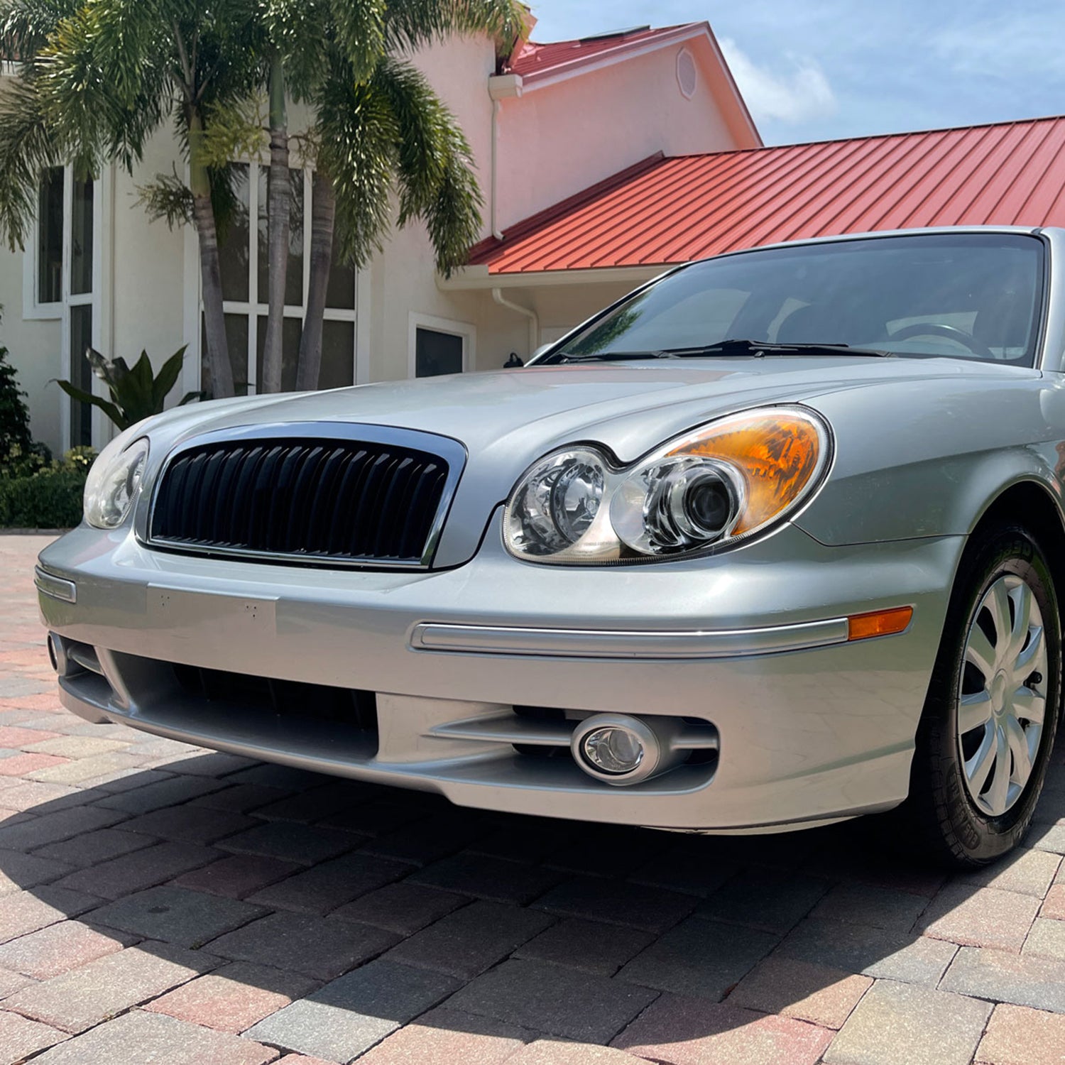 2002-2005 Hyundai Sonata Projector Headlights Chrome Housing/Clear Lens