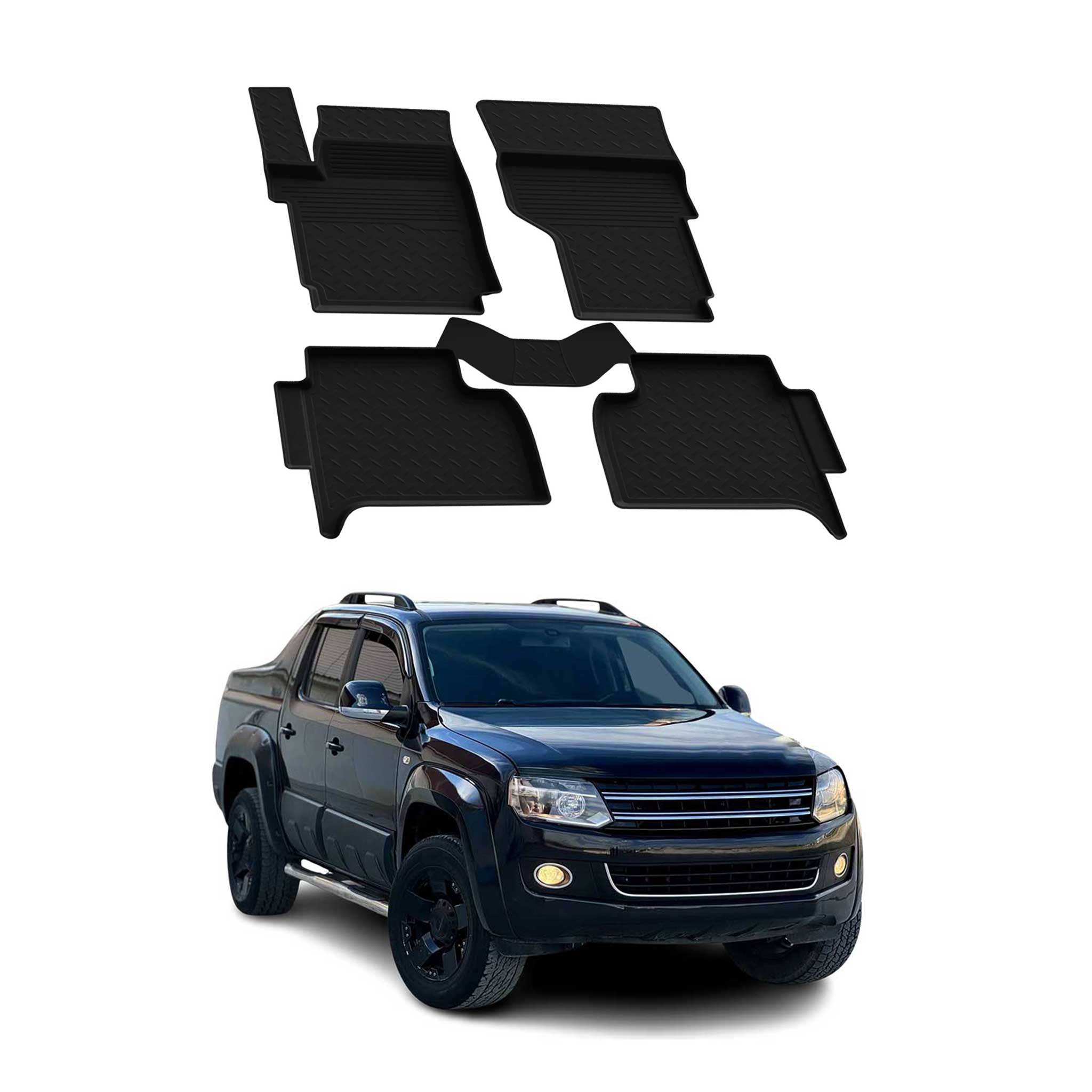 2010-2020 VW Amarok Floor Mats Liners Full Set All Weather Black