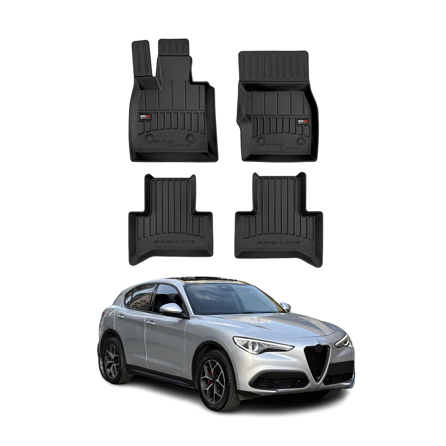 2017-2026 Alfa Romeo Stelvio Premium Floor Mats Liners Full Set All Weather Heavy Duty