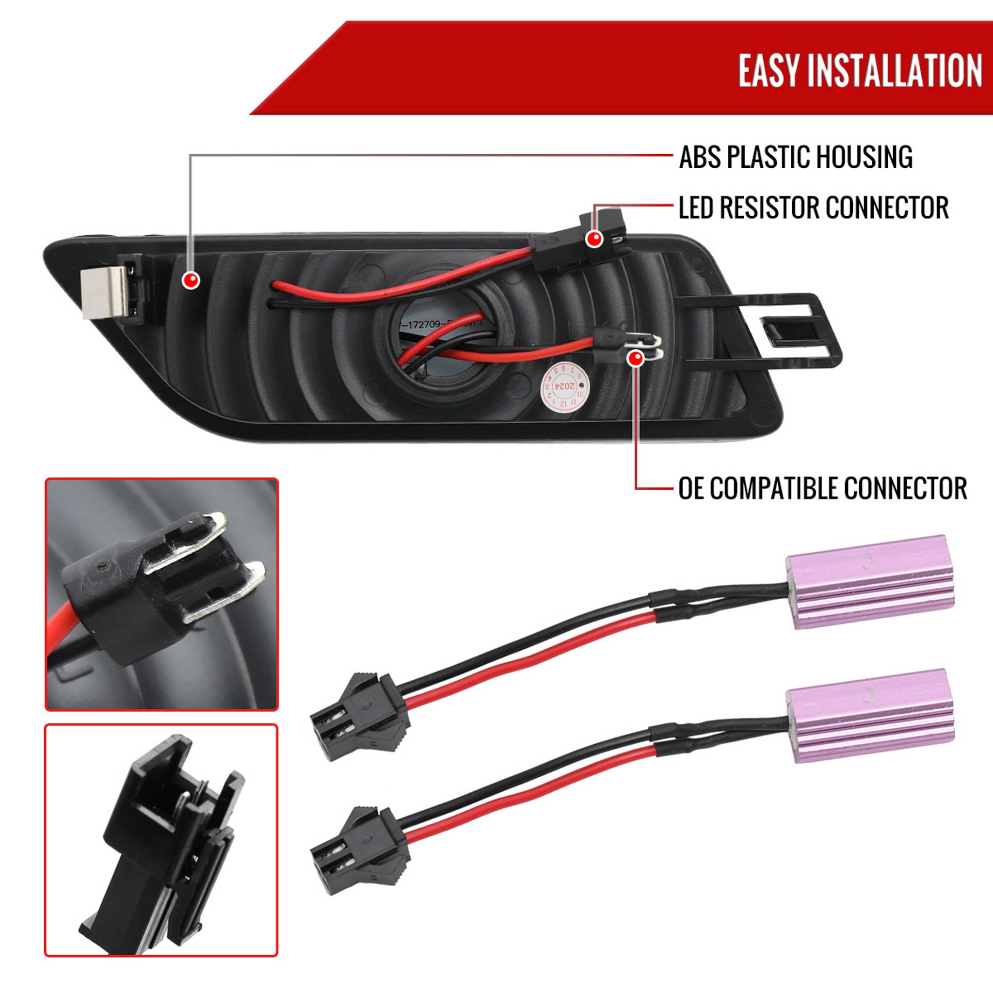 For Porsche Macan 2014-2022 Front Bumper LED Side Marker Turn Signal Lights Chrome Housing Clear Lens