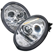 1998-2005 VW Beetle Halo Projector Headlights Chrome/Clear Lens