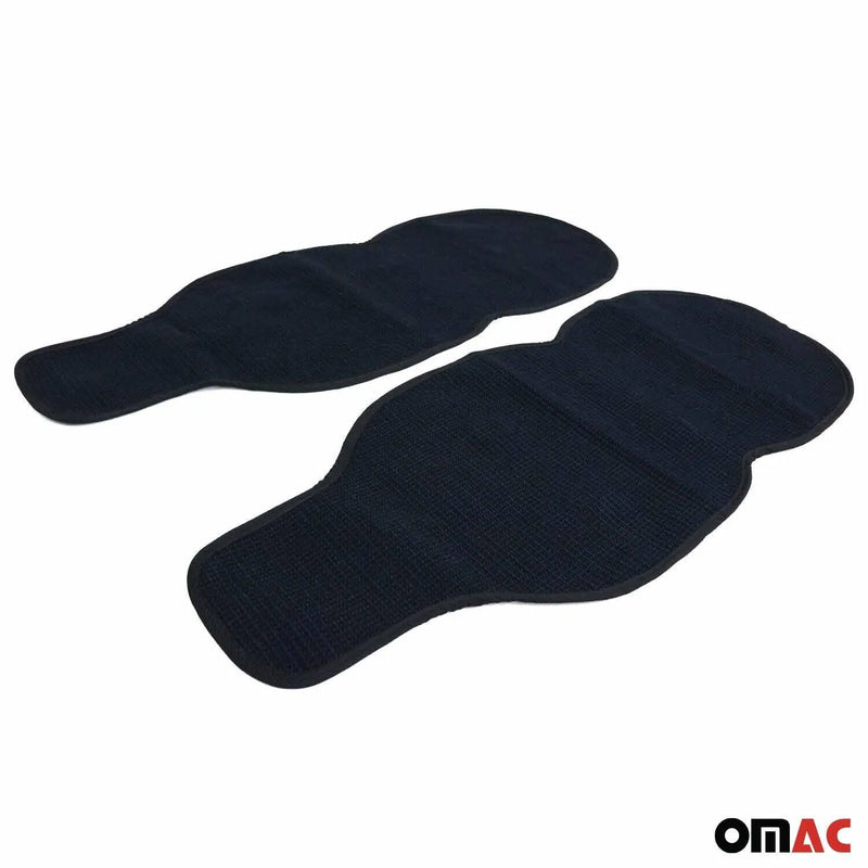 GMC Antiperspirant Front Seat Cover Pads Black Dark Blue 2 Pcs