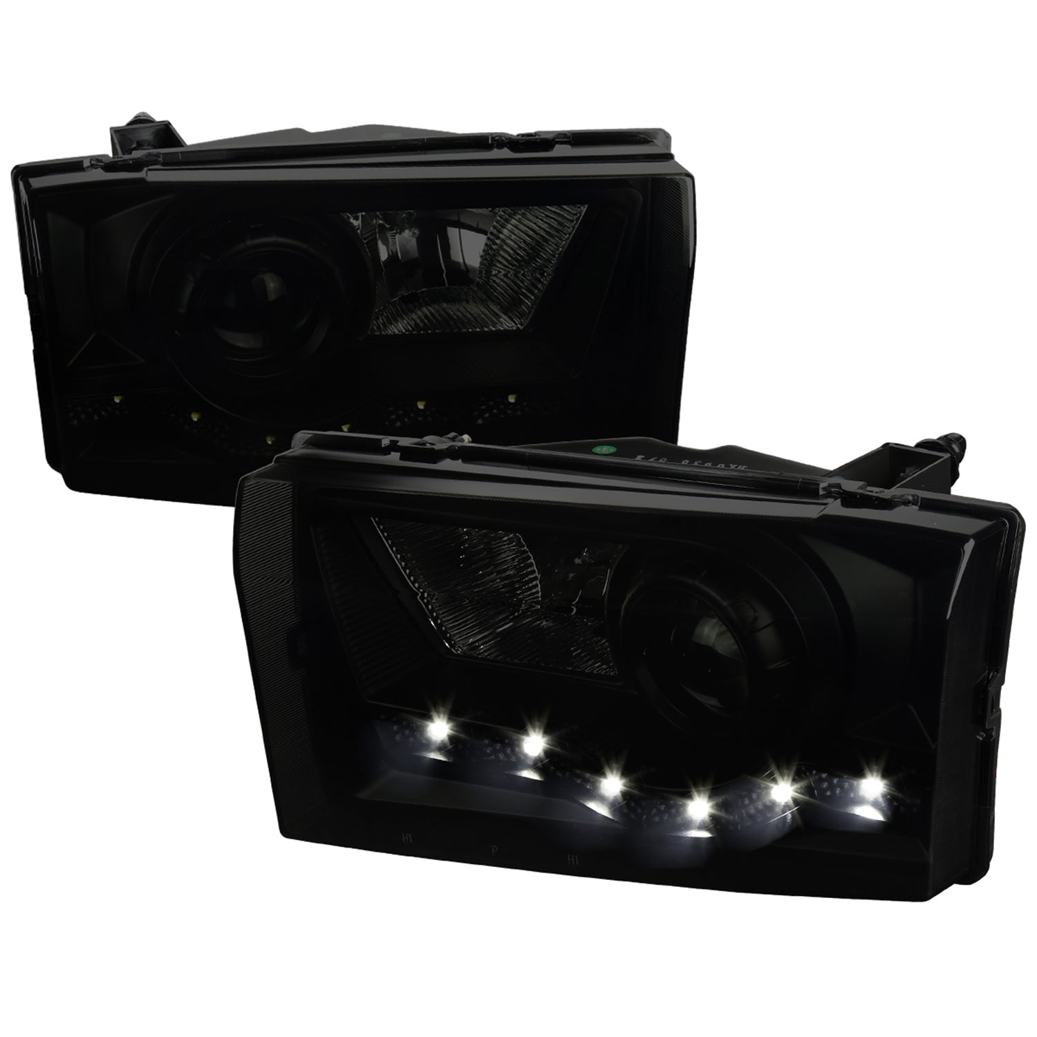 1999-2004 Ford F-250/350/450/550/Excursion Projector Headlights SMD LED Black