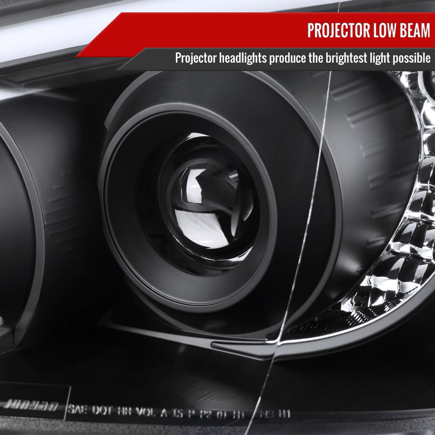 2004-2005 Subaru Impreza WRX/STI Outback Projector Headlights LED Bar Black