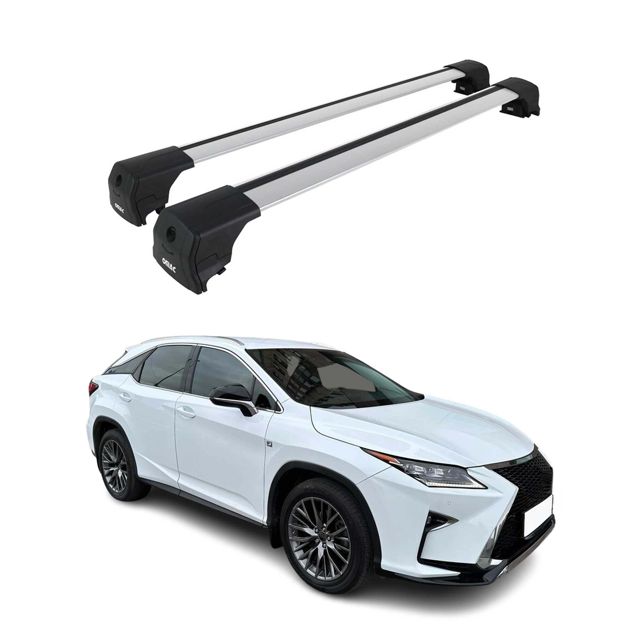 2016-2022 Lexus RX450h Roof Rack Cross Bars Silver