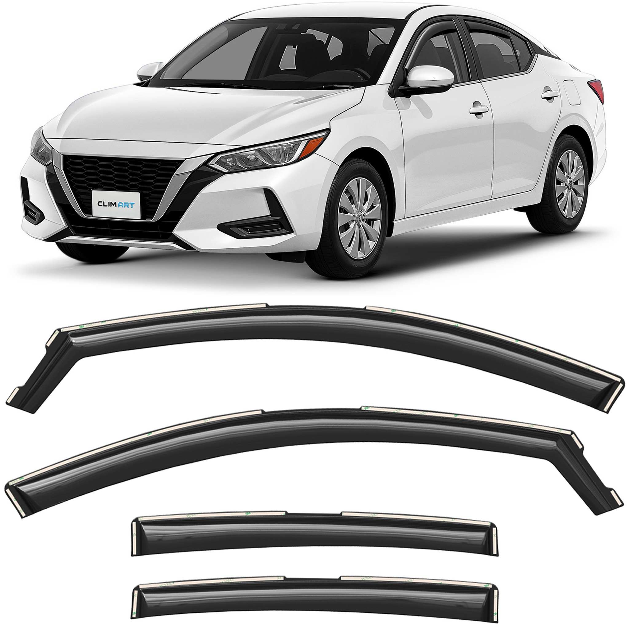 Clim Art Wind Deflectors for Nissan Sentra 2020-2025 In-channel Dark Smoke 4Pcs