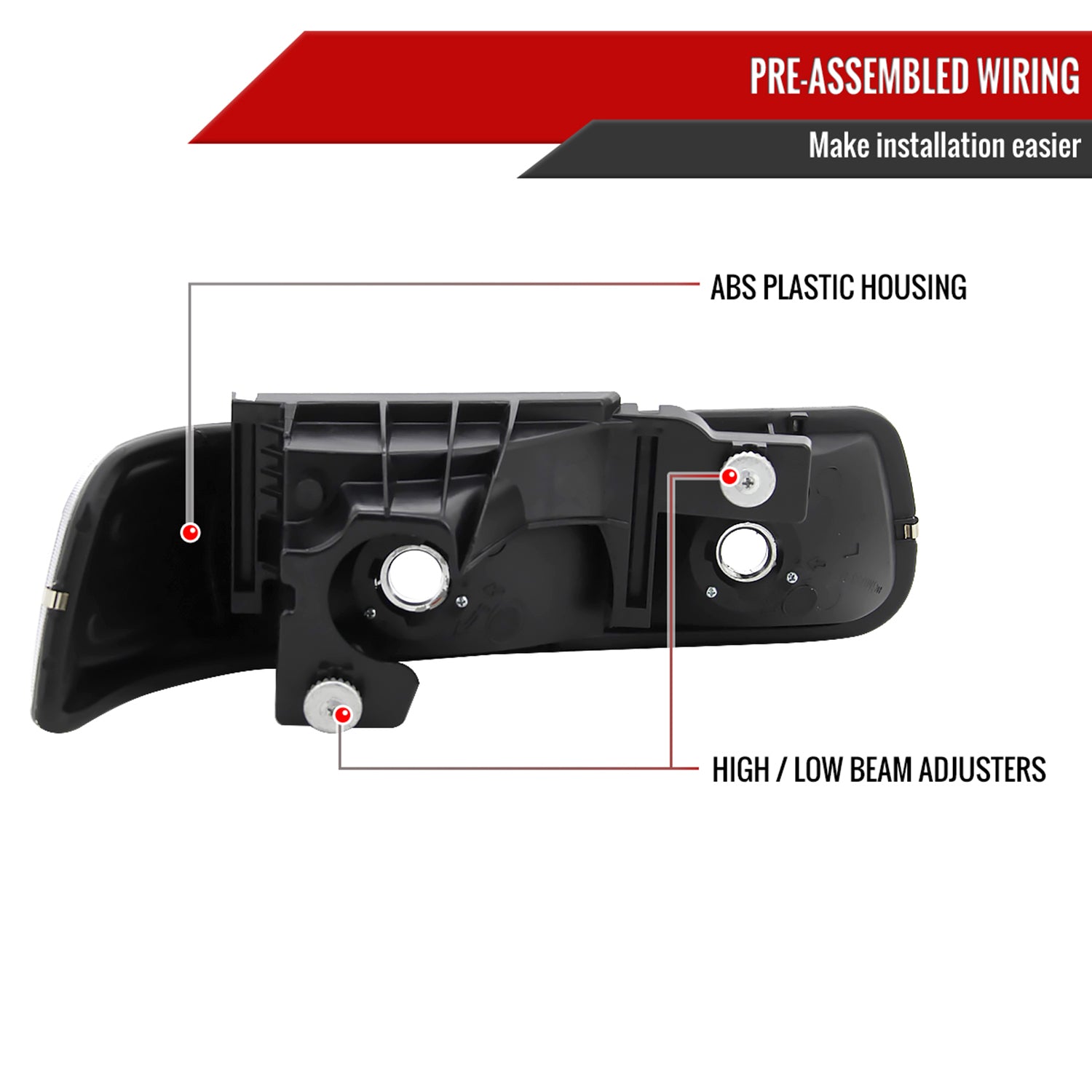 1999-2006 Chevy Silverado/Tahoe/Suburban Factory Headlights Matt Black/Clear