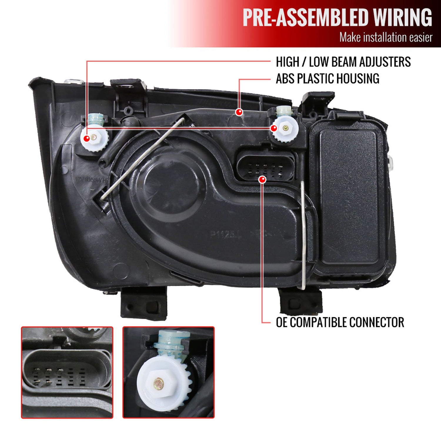 1999-2005 VW Jetta/Bora Mk4 V3 Factory Style Headlights Chrome/Smoke Lens