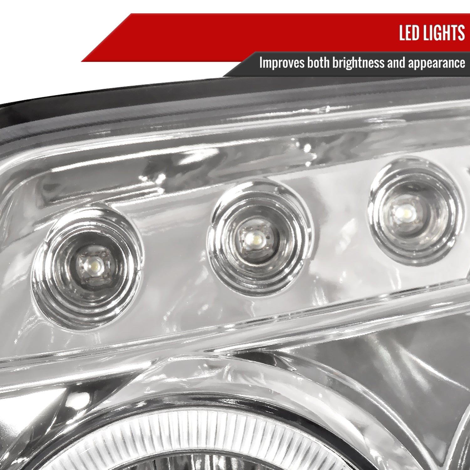 2003-2005 Toyota 4Runner Dual Halo Projector Headlights Chrome/Clear Lens