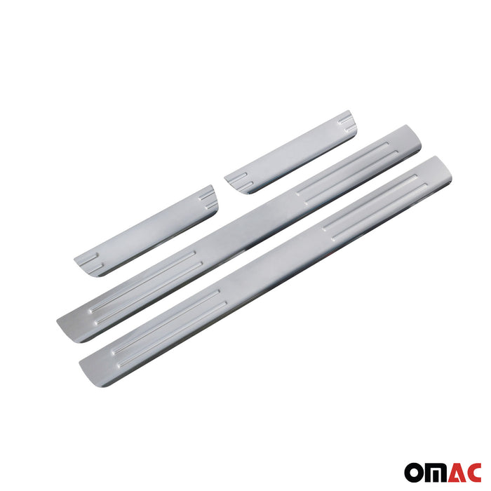 Door Sill Scuff Plate Scratch Protector for Mitsubishi Lancer Silver 4Pcs Steel