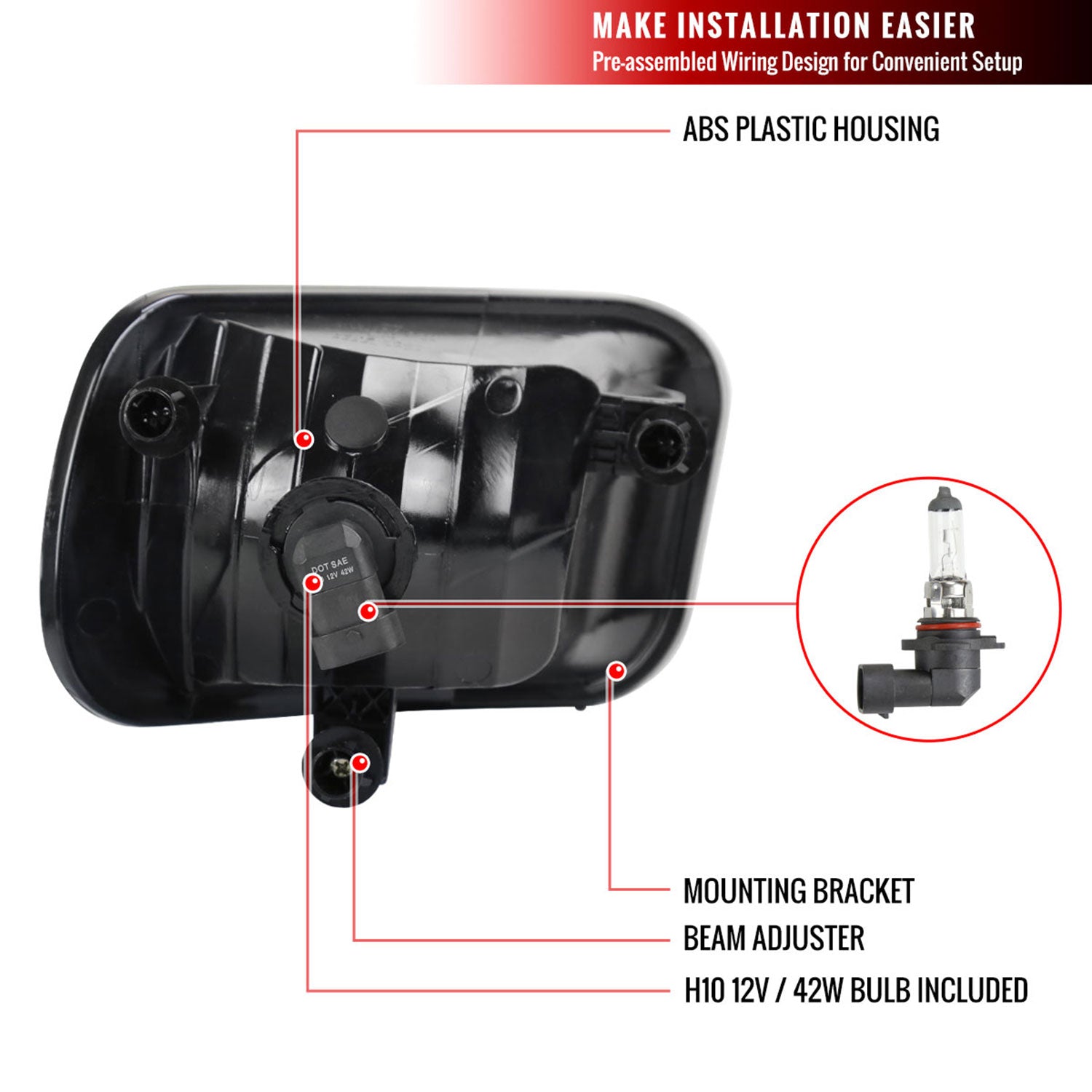 2009-2012 Dodge RAM 1500 / 2010-2018 RAM 2500 3500 H10 Fog Lights Chrome/Smoke