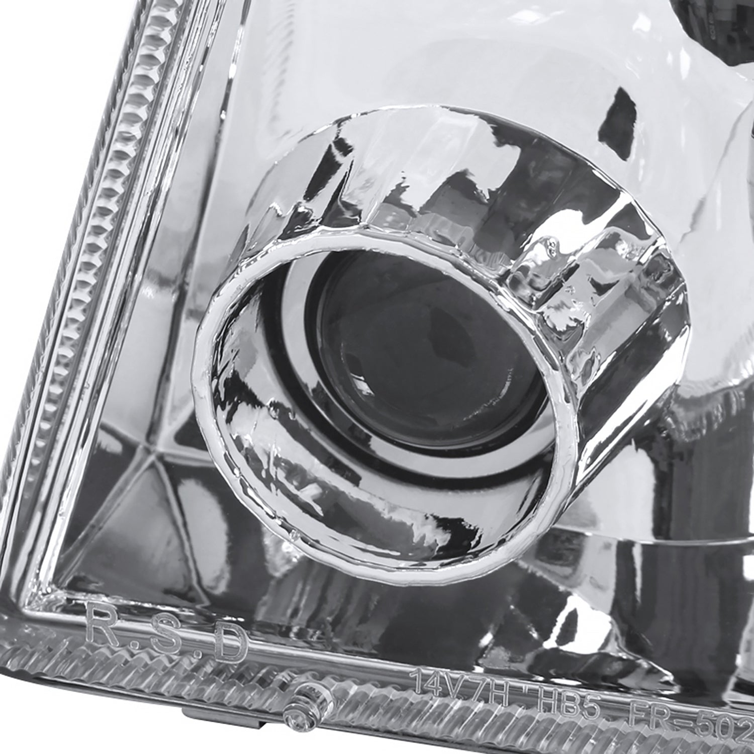 1993-1997 Ford Ranger Headlights Integrated H3 Projector Fog Light Chrome