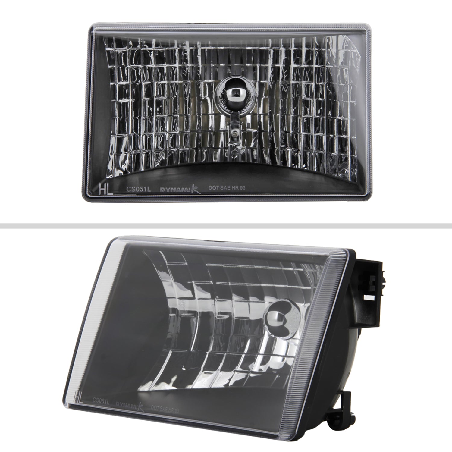 1993-1998 Jeep Grand Cherokee Factory Style Headlights Matte Black/Clear Lens