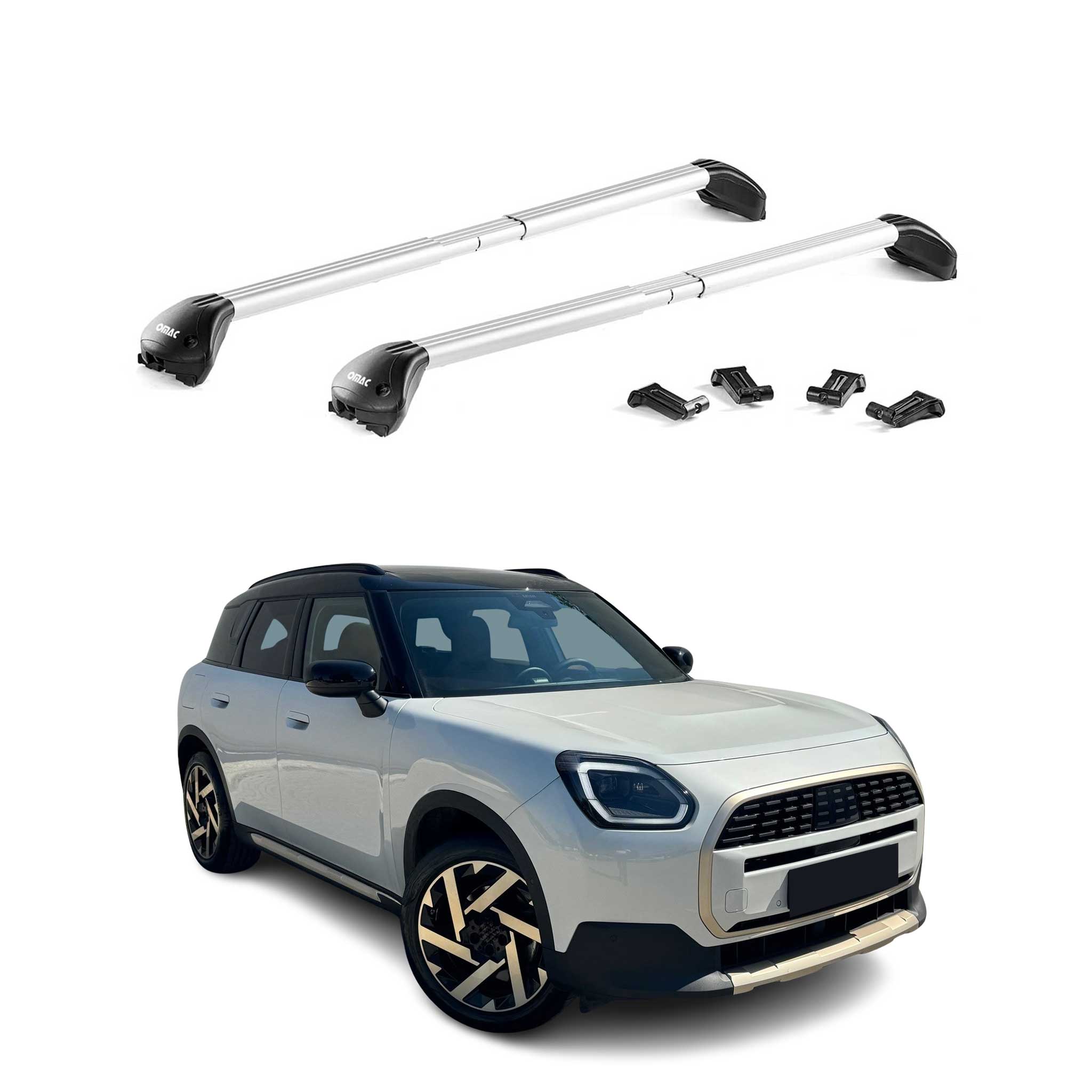 2024-2025 Mini Countryman Roof Rack Cross Bars Luggage Carrier Silver 2x
