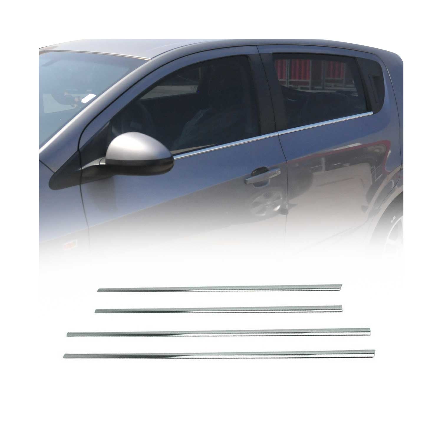 2012-2015 Chevrolet Sonic Hatchback Window Molding Trim Streamer Stainless Steel