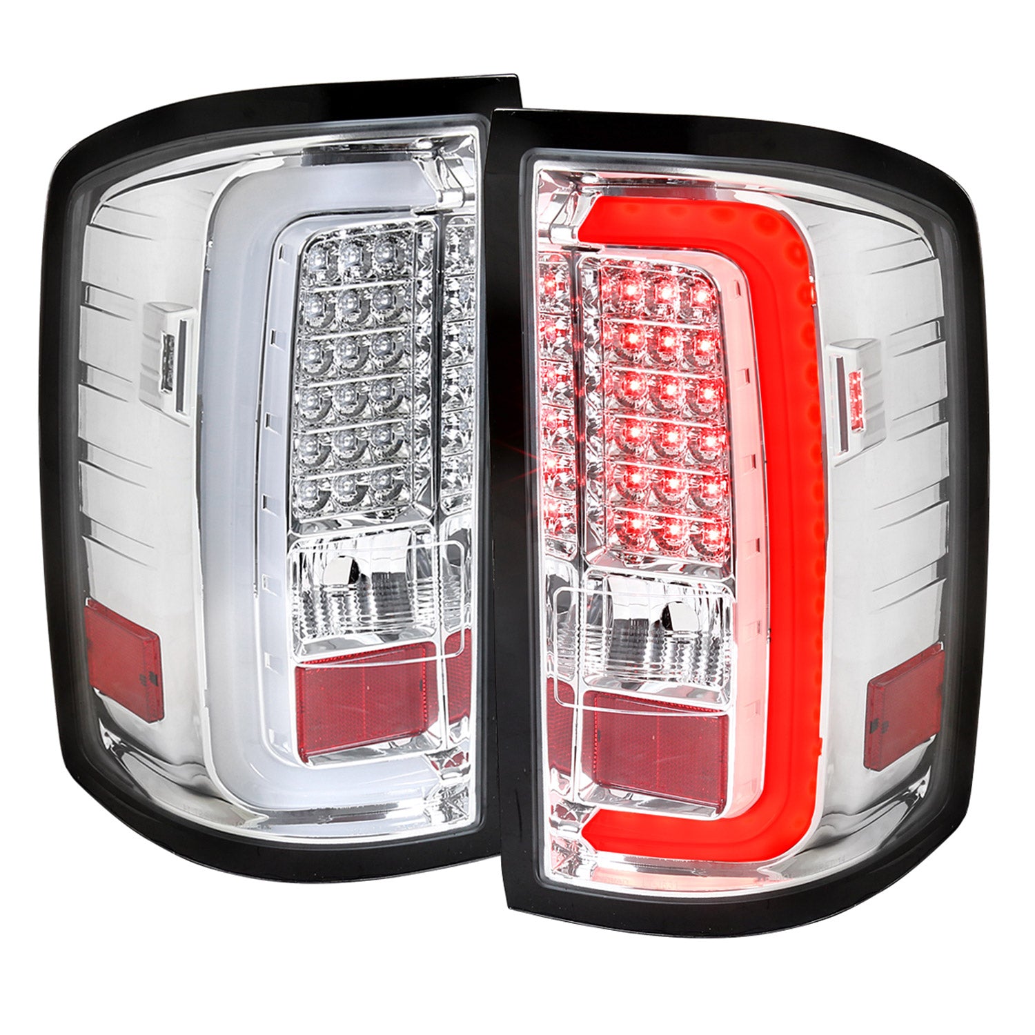 2014-2018 GMC Sierra 1500/2500HD/3500HD LED Tail Lights Chrome/Clear Lens