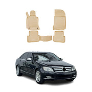 2010-2014 Mercedes C Class W204 Sedan Floor Mats Liners Full Set All Weather Beige