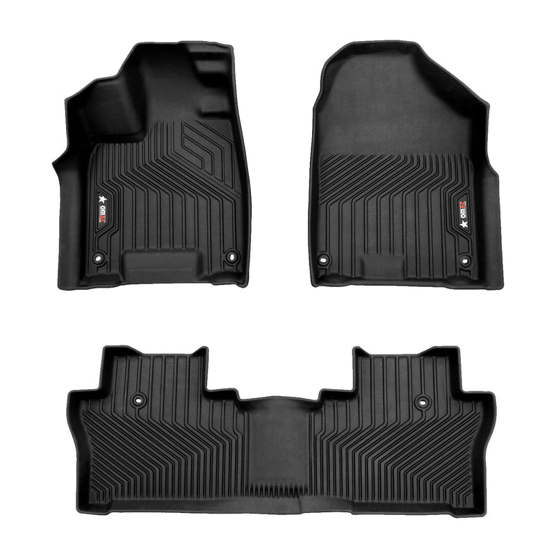 2016-2022 Honda Pilot Premium Floor Mats Liners First and Second Row Set Black