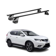 Fix Point Roof Racks Cross Bars for Nissan Rogue 2014-2017 Pre-FL Steel Black 2x