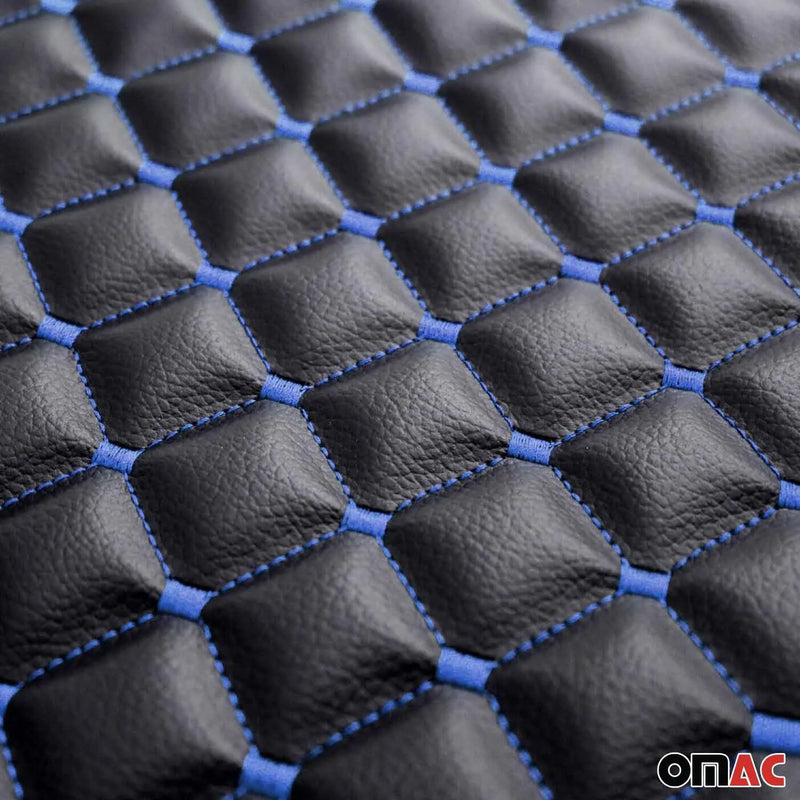 Car Seat Cover Black with Blue Breathable Cushion PU Leather Pad Therapeutic