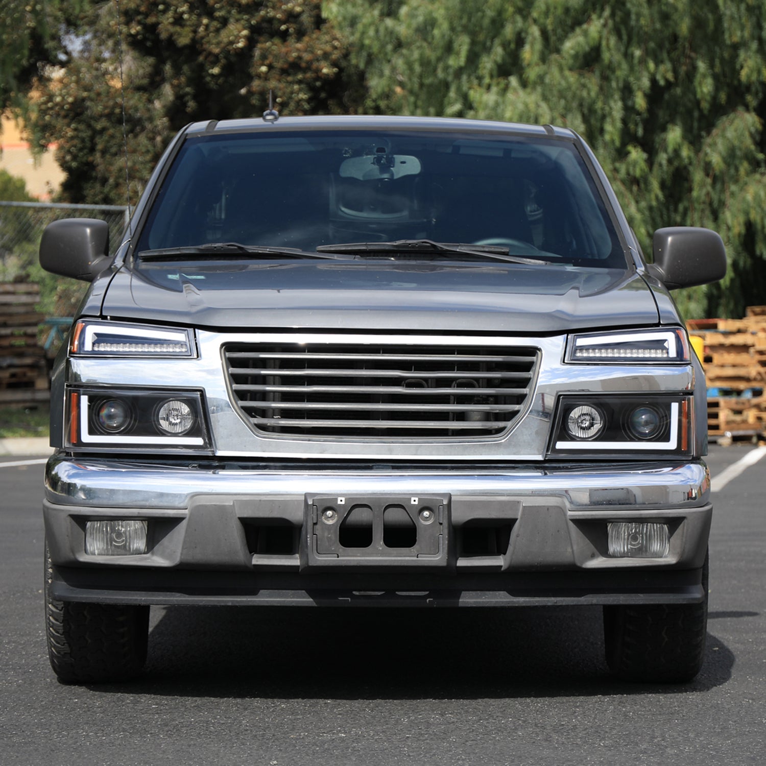 2004-2012 Chevy Colorado/GMC Canyon LED Headlights&Corner Lamp Black