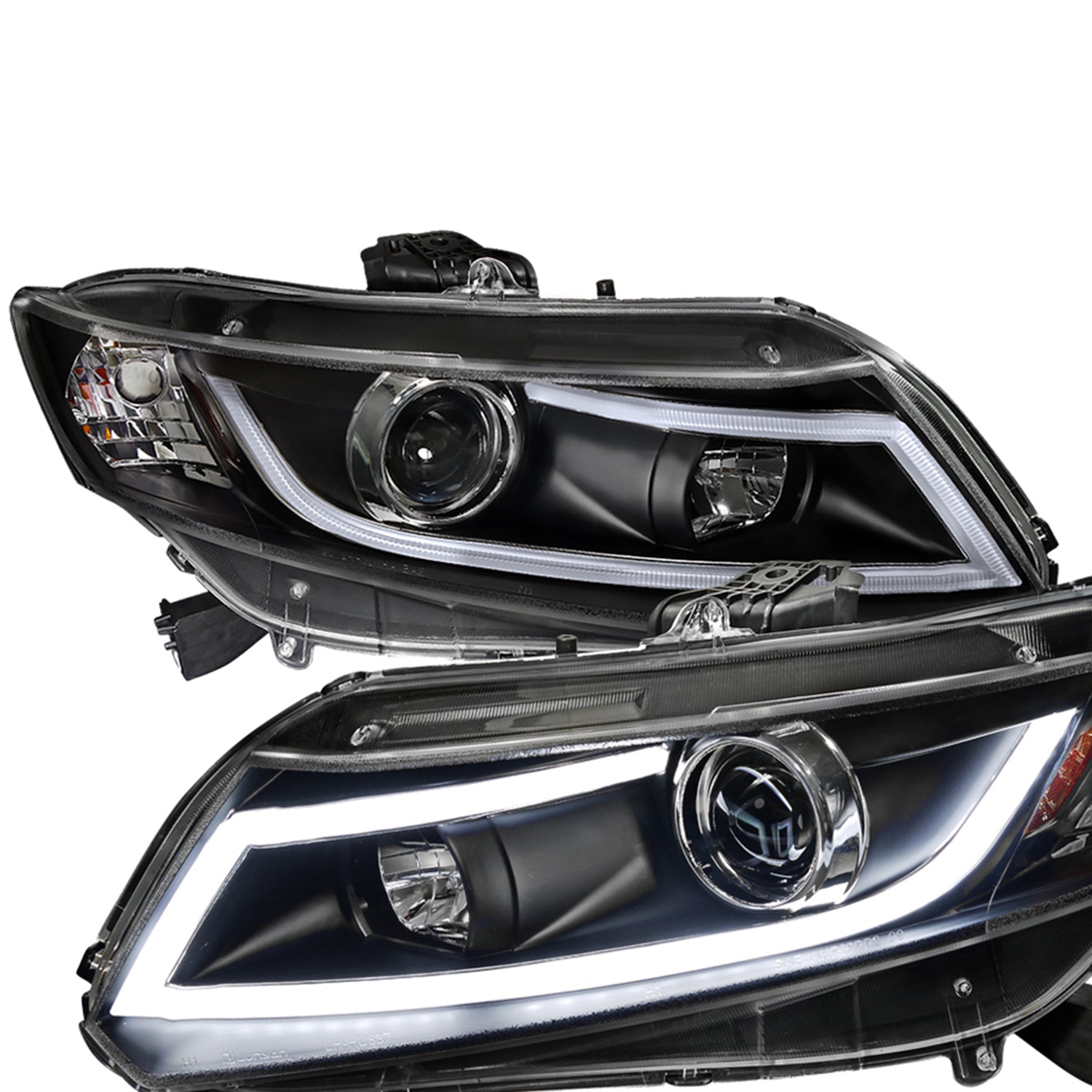 2012-2013 Honda Civic Coupe / 12-2015 Civic Sedan LED Bar Headlights Black