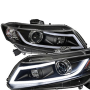 2012-2013 Honda Civic Coupe / 12-2015 Civic Sedan LED Bar Headlights Black