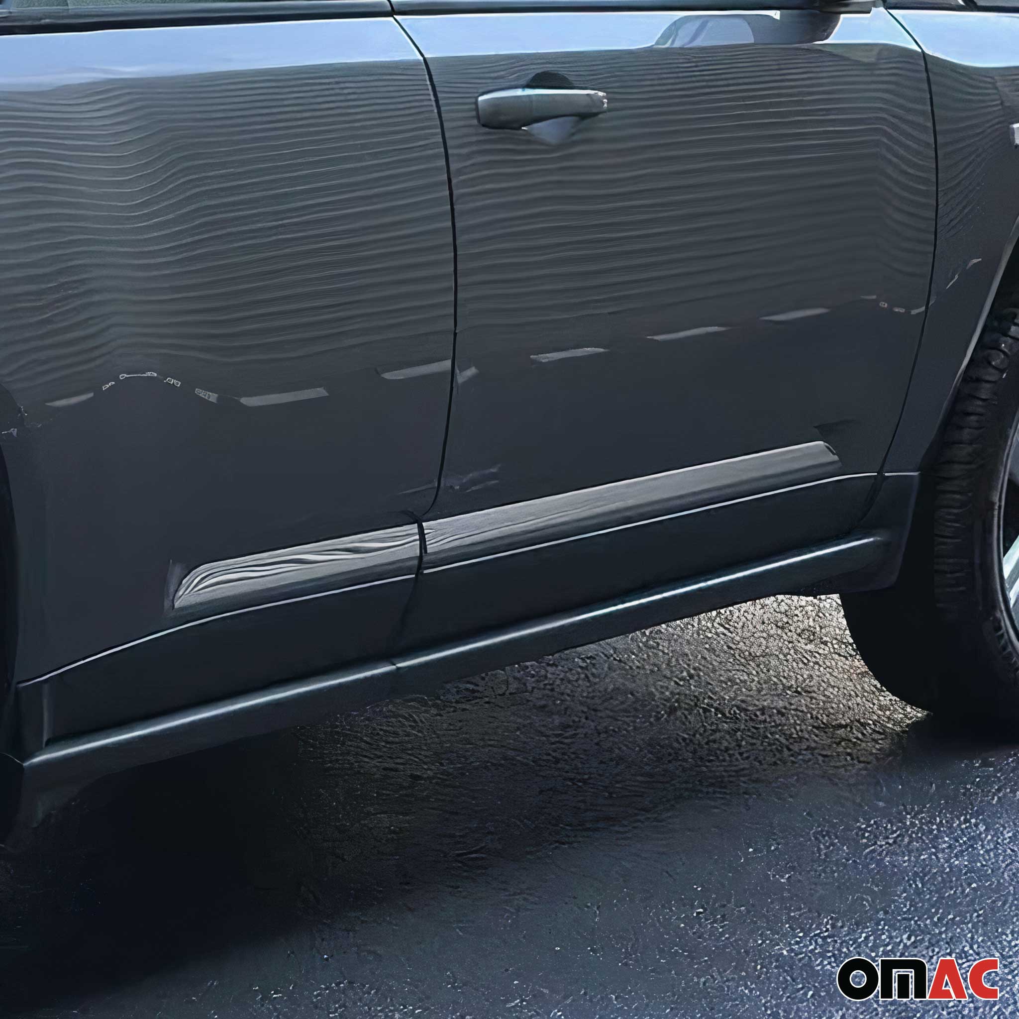 2006-2017 Jeep Compass Side Door Molding Trim Skirt Garnish Stainless Steel 4 Pcs