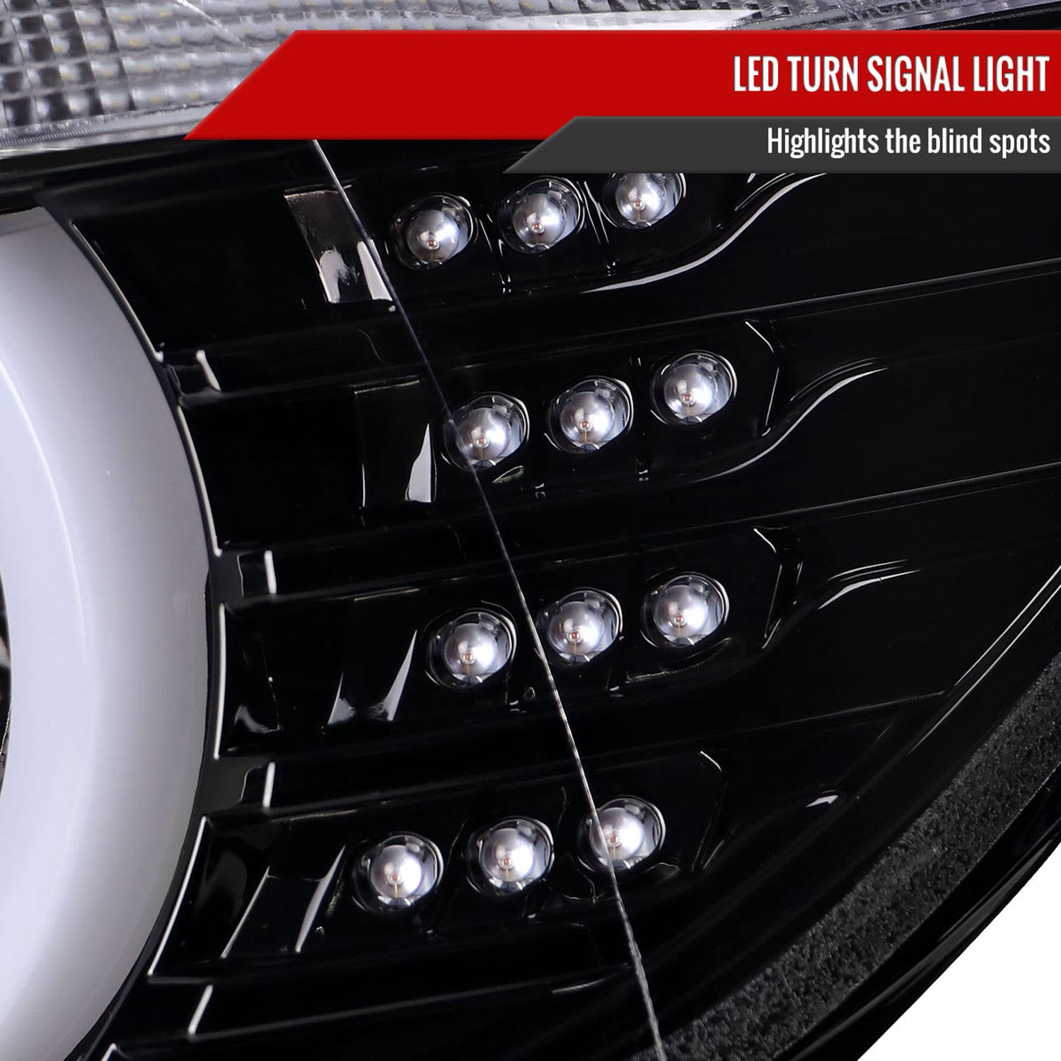 2012-2015 BMW F30 3 Series Sedan Dual U-Bar Headlights LED Signal Lights Jet Black